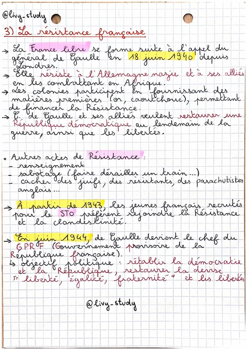 @liny-study • Histoire
Régime de Vichy: Collaboration et
Résistance
France
1) La France vaincue
→ on mai-juin 1940, la France est vaincue pa