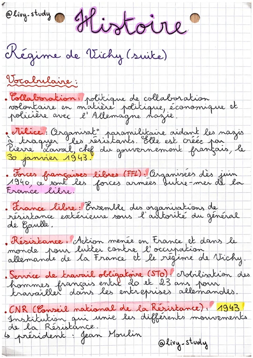 @liny-study • Histoire
Régime de Vichy: Collaboration et
Résistance
France
1) La France vaincue
→ on mai-juin 1940, la France est vaincue pa