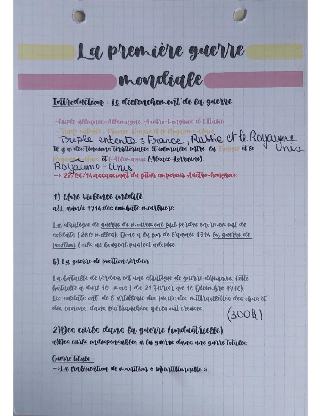La 1ère guerre mondiale 