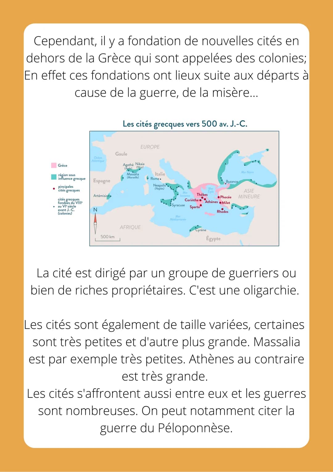 LES CITÉS GRECQUES
Les Grecs se sont d'abord installés sur les côtes de
la Grèce et de l'Asie mineure. Ce sont des régions
montagneuses et l