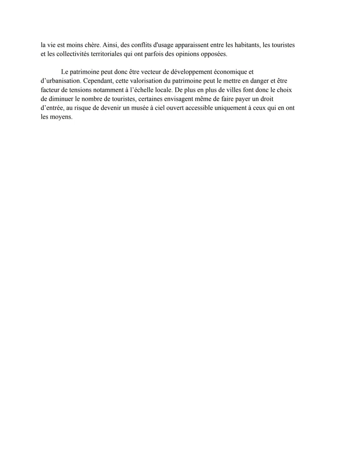 Dissertation: Axe 2: La préservation du patrimoine, entre tensions et concurrences
Sujet: "Urbanisation, développement économique et préserv