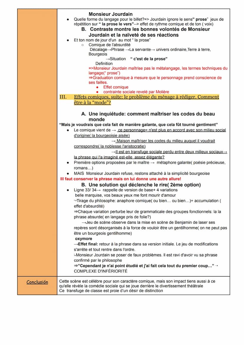 Texte n°5 Le Bourgeois gentilhomme.
Oeuvre intégrale/Parcours associé: Le Bourgeois Gentilhomme (Acte II, scene 4) /La comédie sociale
Objet