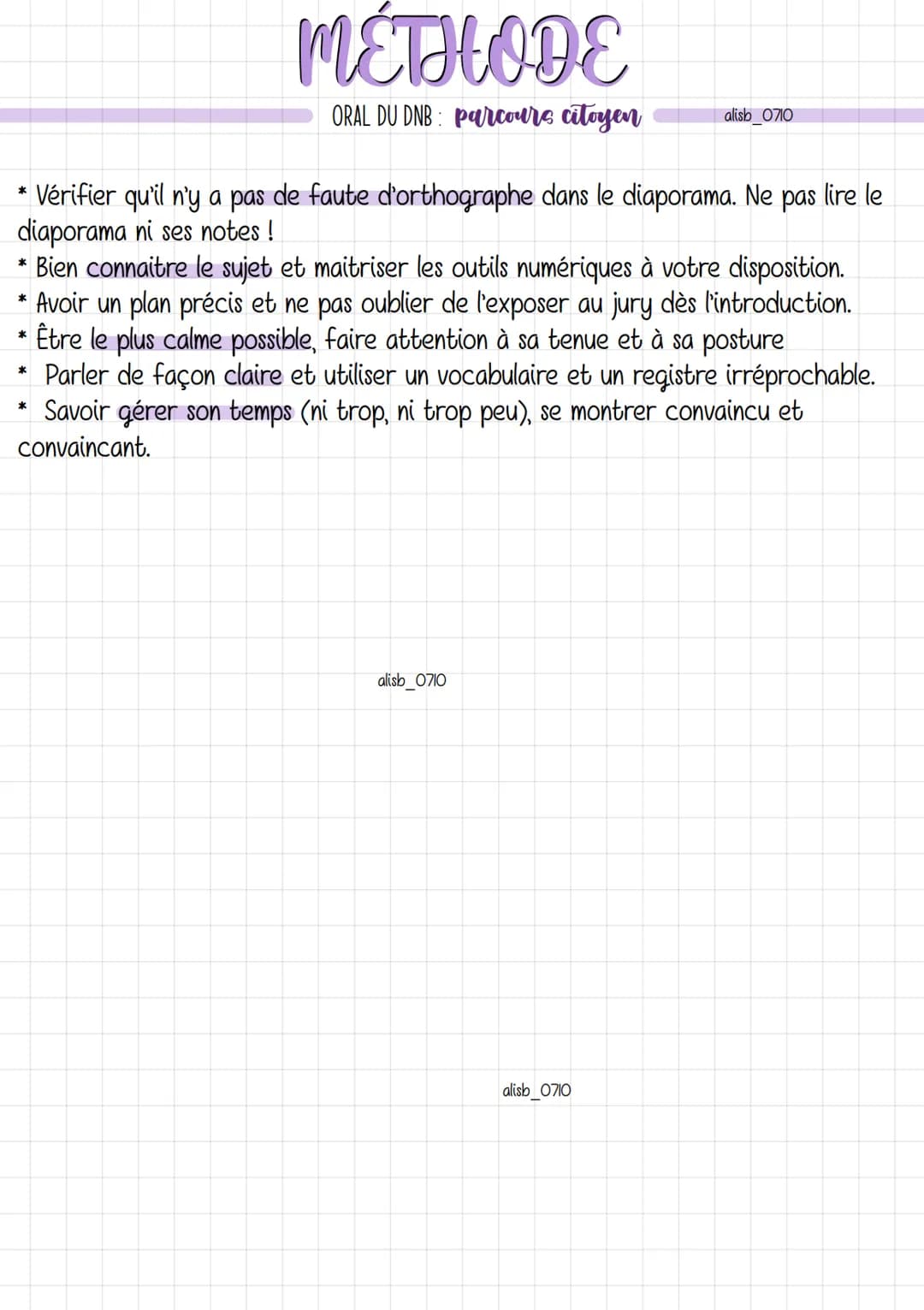 L'épreuve du DNB est une soutenance : vous allez présenter un projet mené au
cours de votre scolarité au collège, seul ou en groupe, pendant