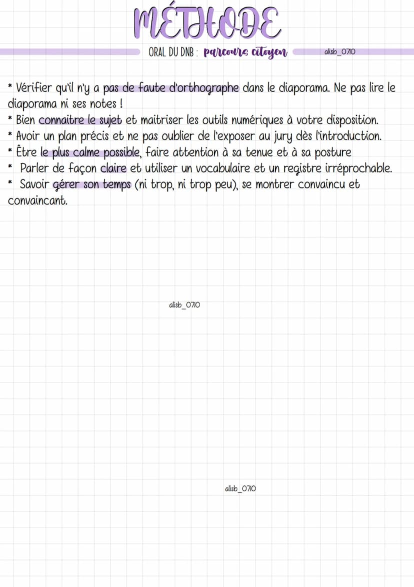 L'épreuve du DNB est une soutenance : vous allez présenter un projet mené au
cours de votre scolarité au collège, seul ou en groupe, pendant