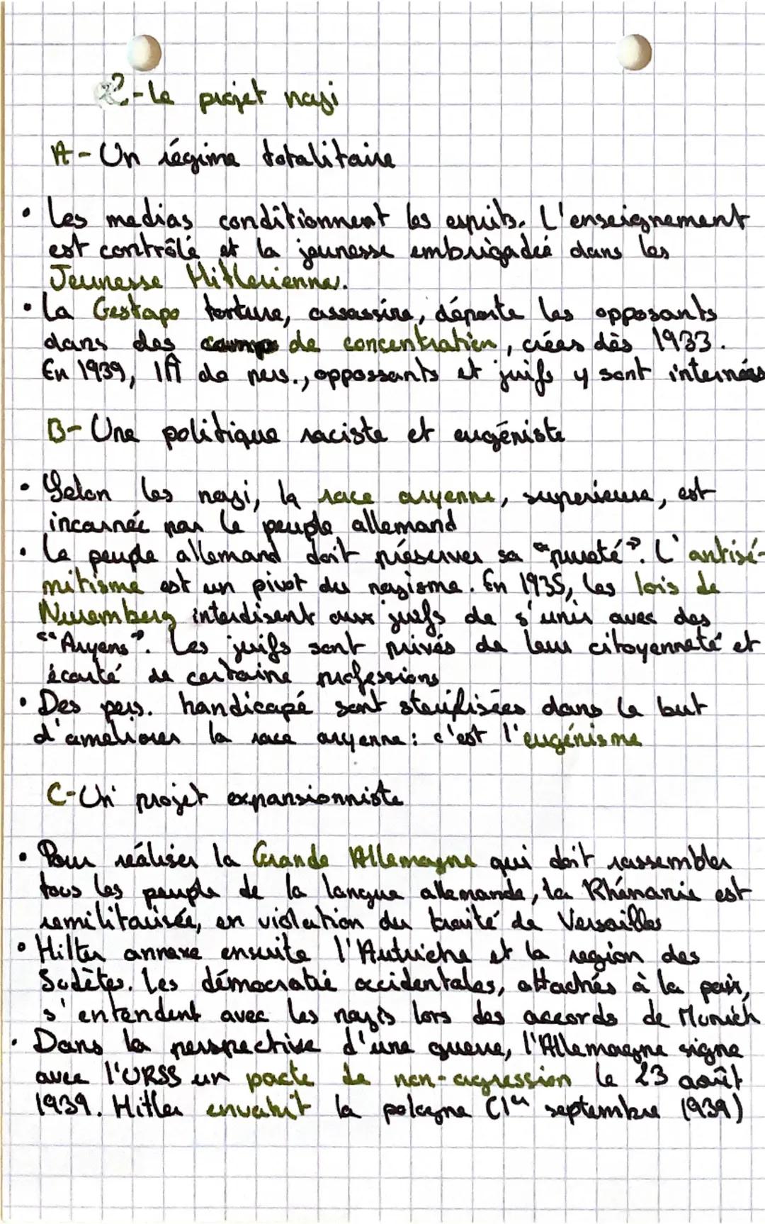 HISTOIRE
LE REGINE TOTALITAIRE NAZI
Comment l'Allemagne devient-elle un Etat totali-
taire, raciste et antisémite ?
•
1- La nasification de 