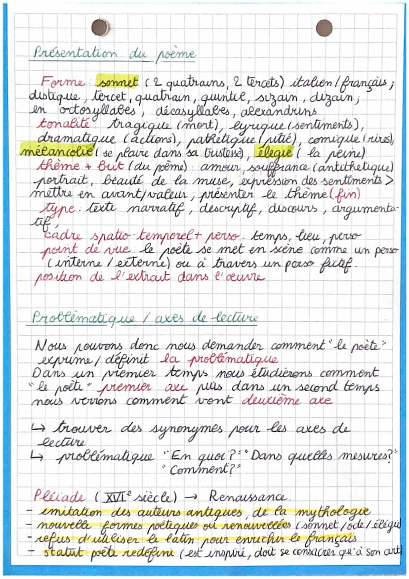 INTRODUCTION
commentaire de texte.
A. Mise en contexte
ont
Auteur: Ronsard, poète français du XVI's
Theophile de Viau, poète français du XVI