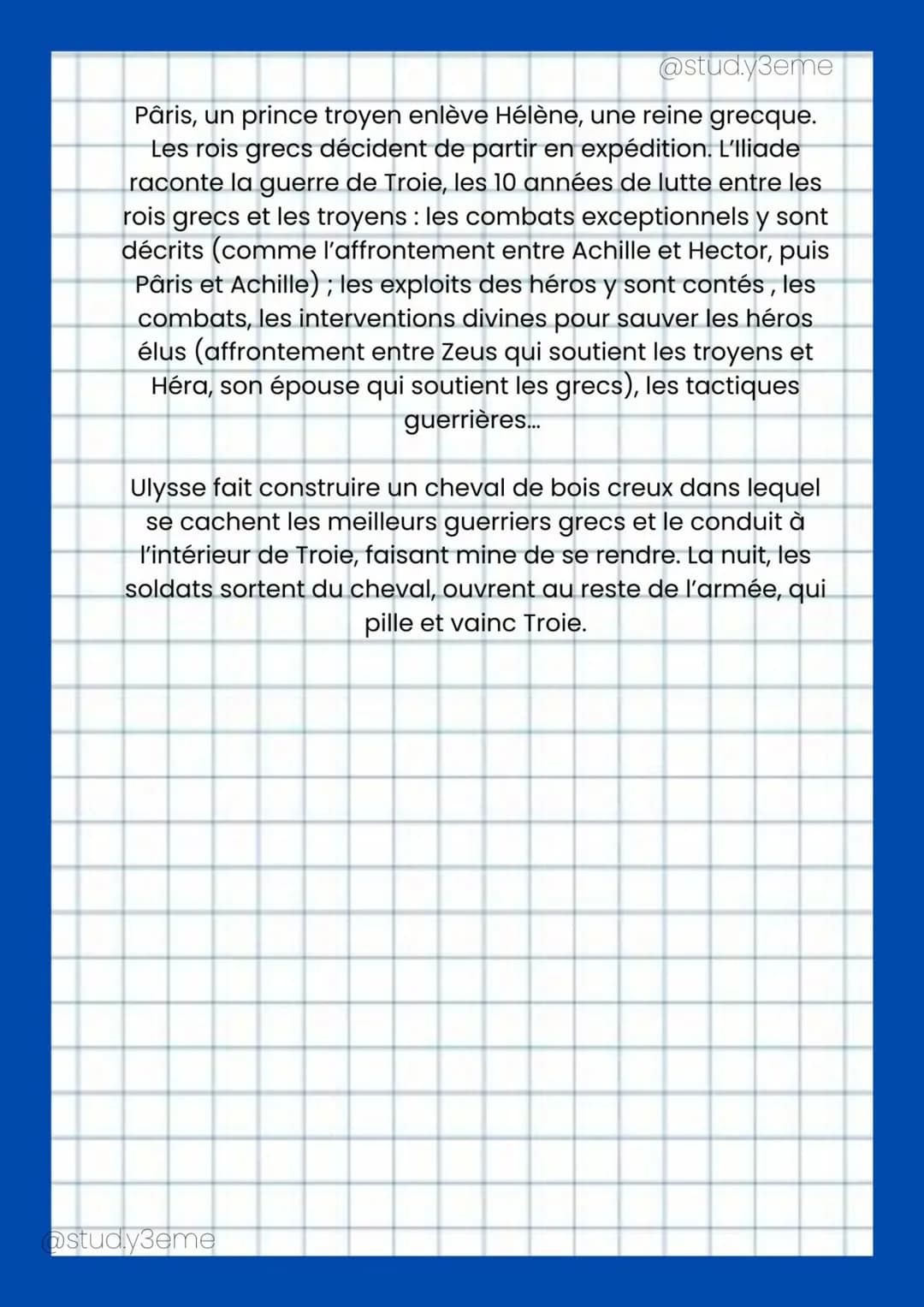 2-l'Iliade
français
L'ILIADE, HOMÈRE
1- présentation de l'auteur
Homère aurait vécu au 8e siècle avant Jésus-Christ. Il aurait été
très prob