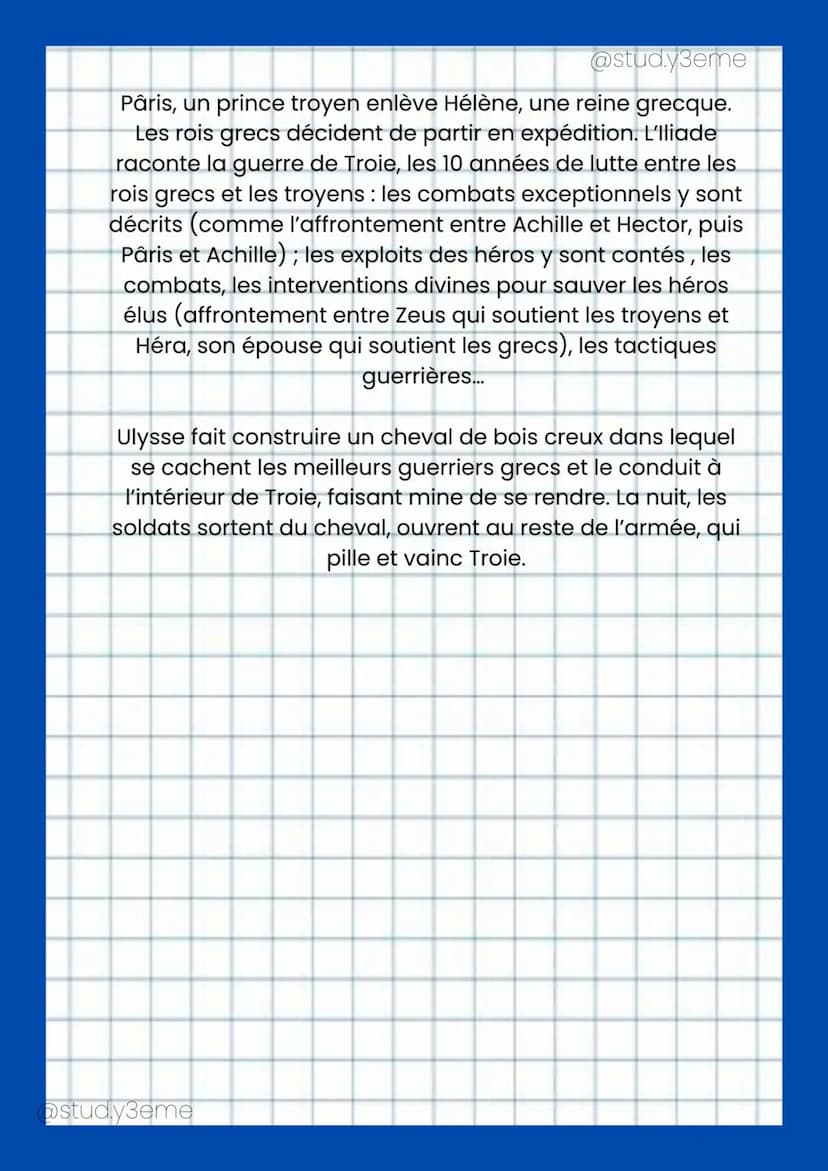 2-l'Iliade
français
L'ILIADE, HOMÈRE
1- présentation de l'auteur
Homère aurait vécu au 8e siècle avant Jésus-Christ. Il aurait été
très prob