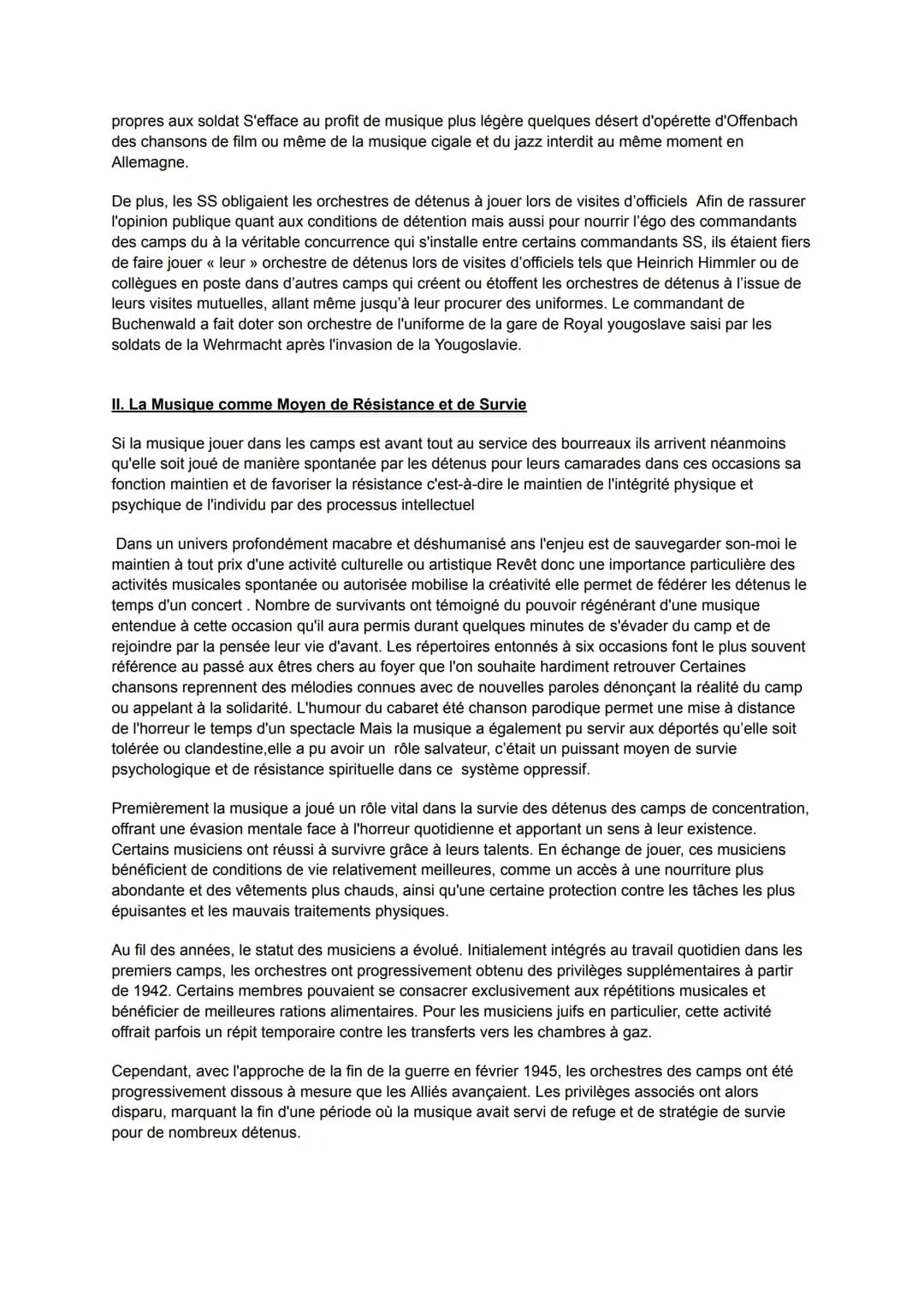 Sujet 2: De la coercition au témoignagne, quels ont été les rôles complexes de la musique
dans la shoah ?
Intro:
(en lien avec ma spécialité