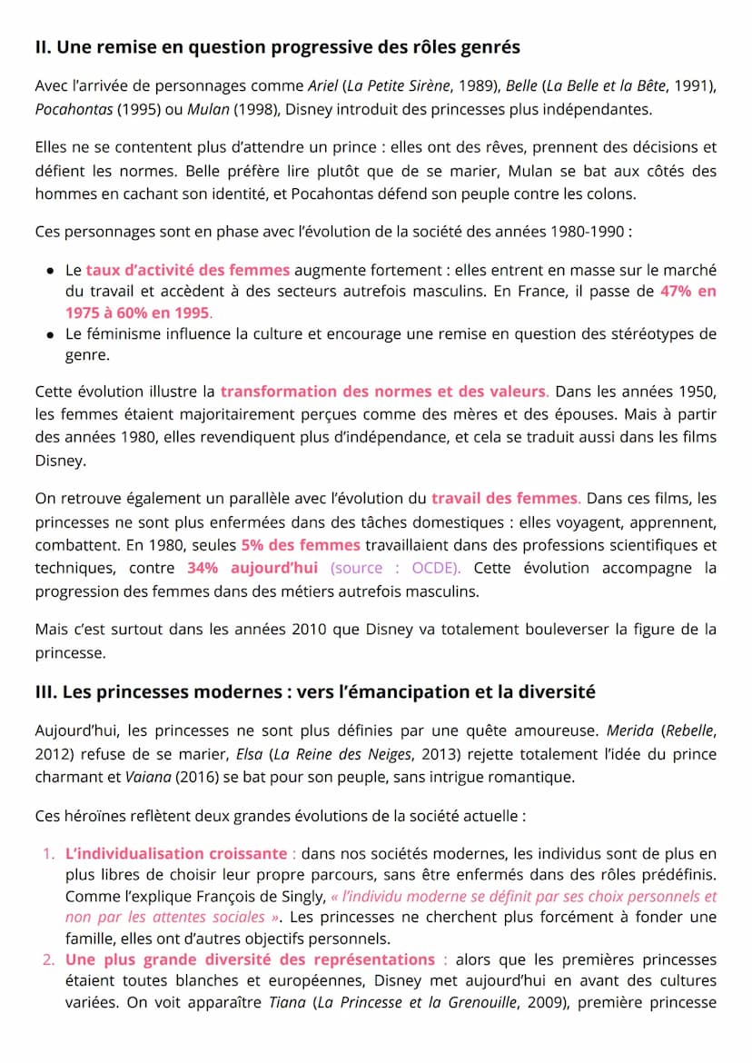 # GRAND ORAL SES

Comment l'évolution des princesses Disney
montre celle de la femme en société ?

Blanche Neige en 1937 jusqu'à Vaiana en 2