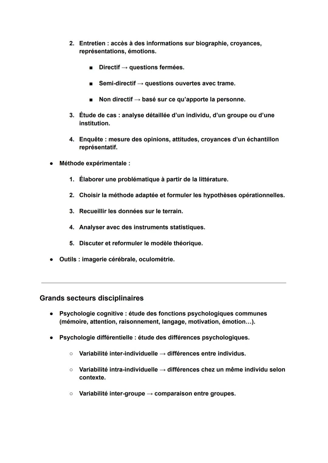 Définition

* La psychologie : étude scientifique du comportement et des processus
mentals d'une personne.
* Elle s'intéresse à la façon don