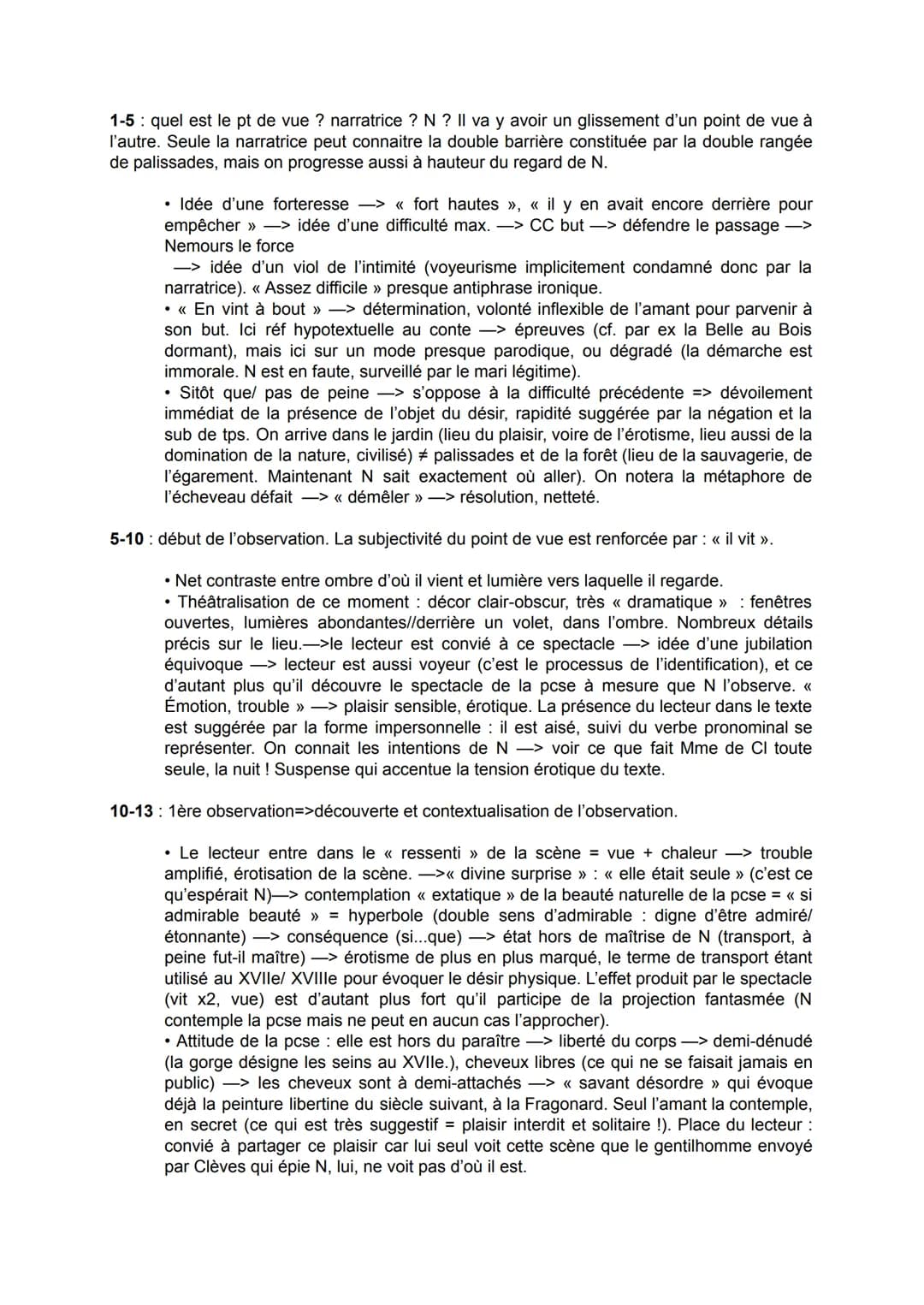 Explication 3: scène du pavillon p. 151 de : « Les palissades étaient fort hautes => que la
passion seule peut donner >>
La Princesse de Clè