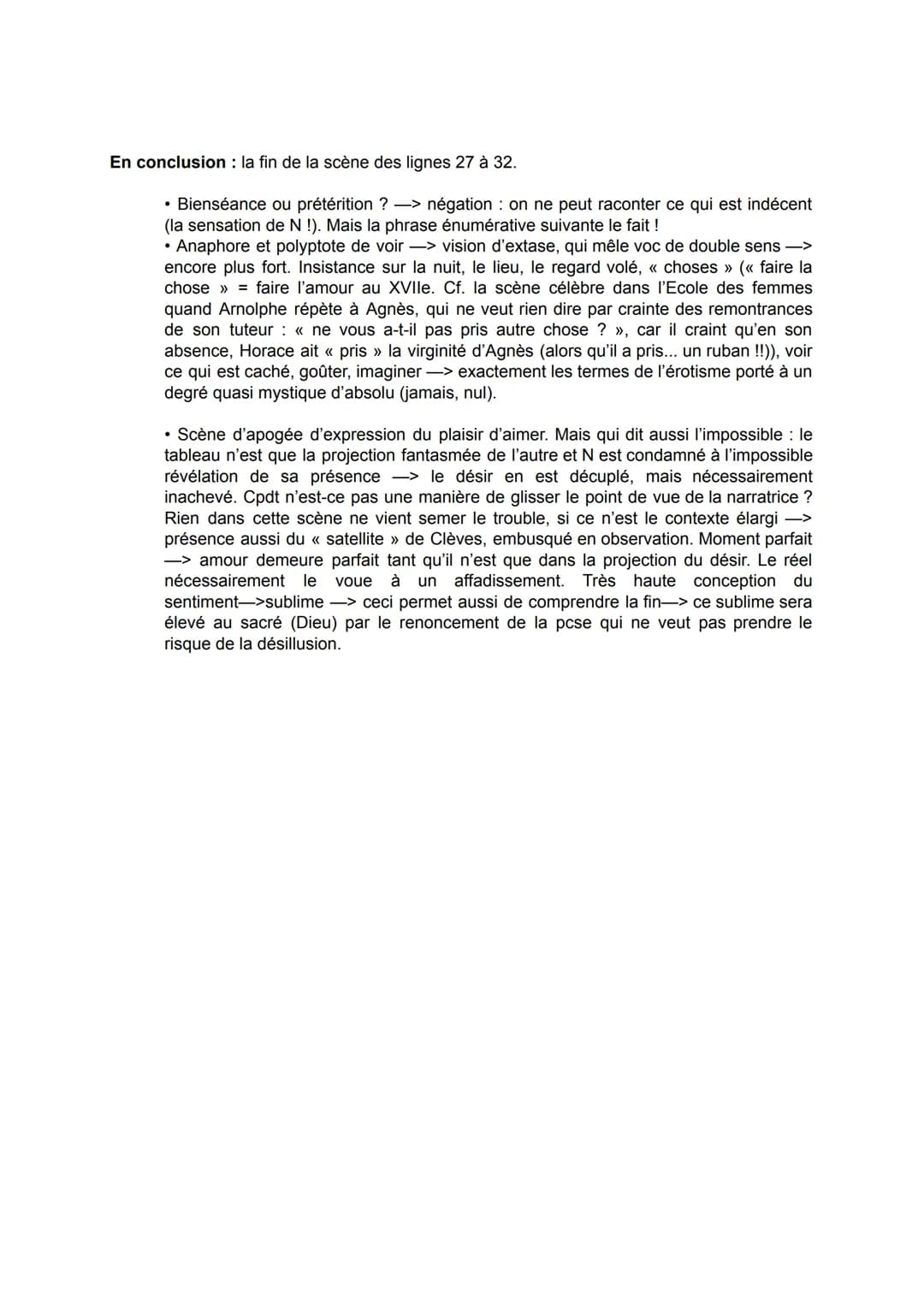 Explication 3: scène du pavillon p. 151 de : « Les palissades étaient fort hautes => que la
passion seule peut donner >>
La Princesse de Clè