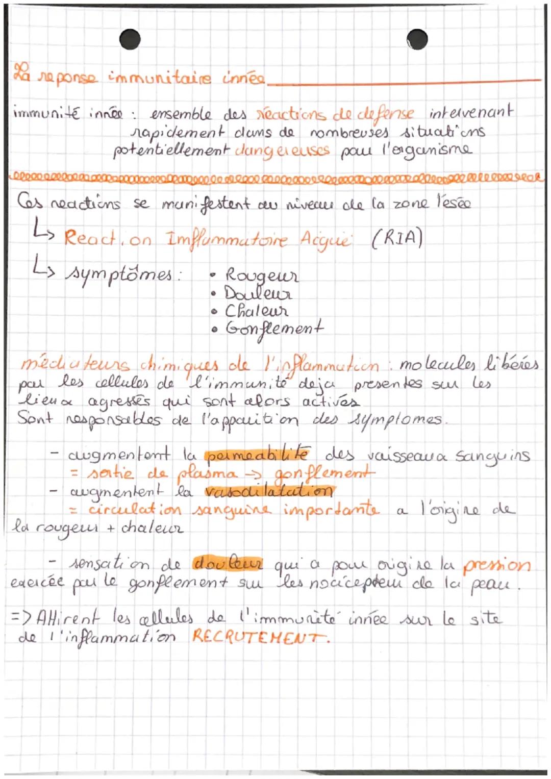 # La reponse immunitaire innés.

immunité innée ensemble des reactions de defense intervenant
rapidement dans de nombreuses situations
00000
