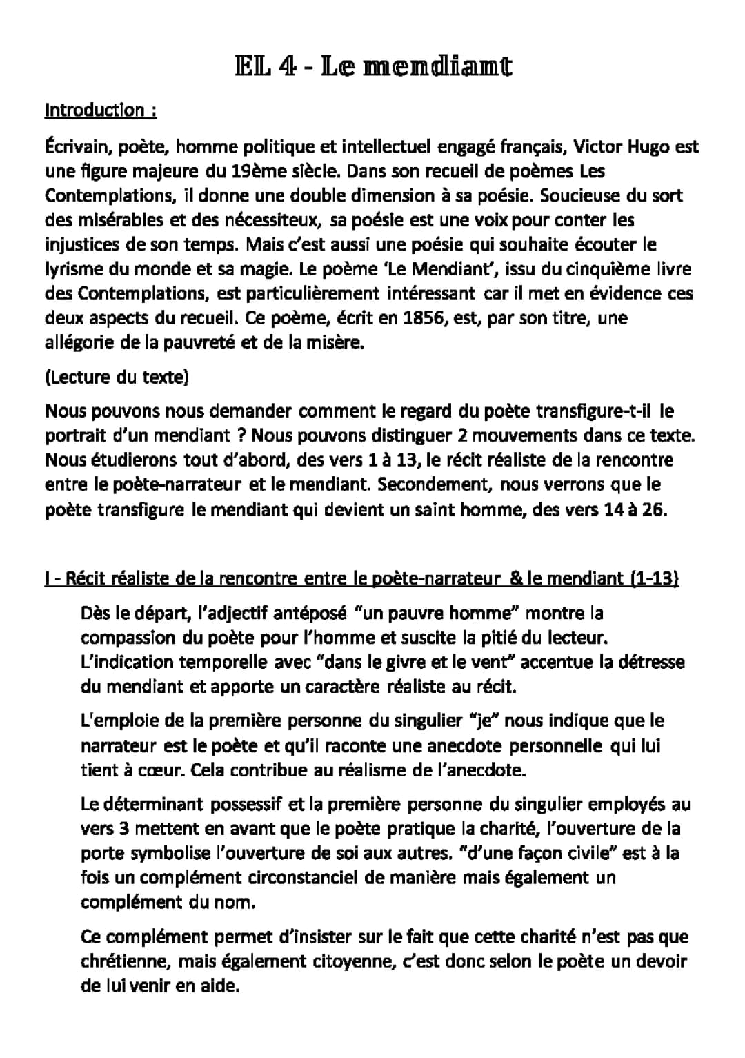 Analyse du poème Le Mendiant de Victor Hugo | Résumé, PDF et Wikipédia