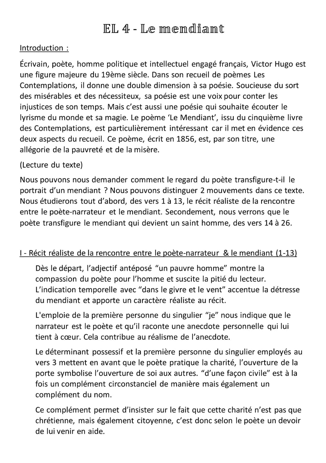 
<p>Victor Hugo, écrivain, poète, homme politique et intellectuel français du 19ème siècle, est connu pour son engagement envers les classes
