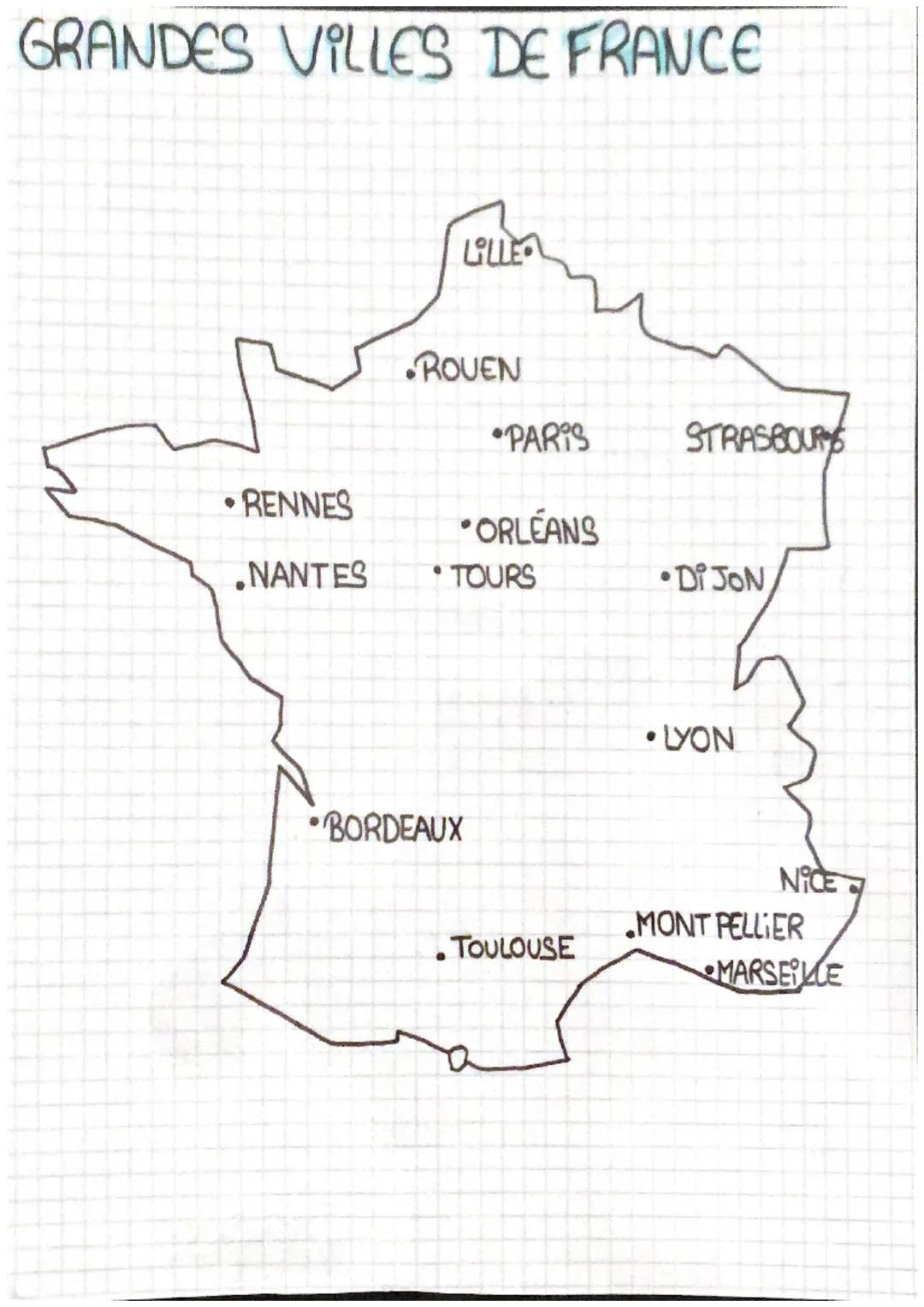 # GRANDES VILLES DE FRANCE

ROUEN

•PARIS

STRASBOUR

• RENNES

•ORLÉANS

NANTES

• TOURS

•Di JON

• LYON

• BORDEAUX

NICE

MONT PELLIER

