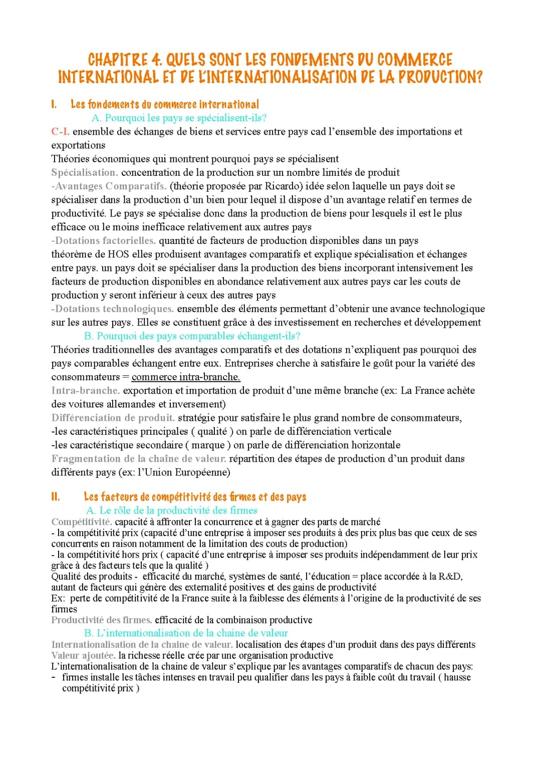 fondements du commerce international et de l’internalisation de la production 