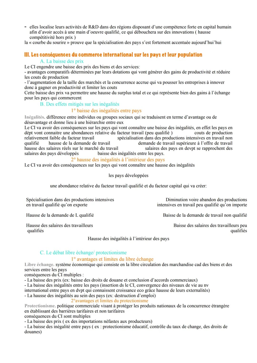 CHAPITRE 4. QUELS SONT LES FONDEMENTS DU COMMERCE
INTERNATIONAL ET DE L'INTERNATIONALISATION DE LA PRODUCTION?
1. Les fondements du commerce