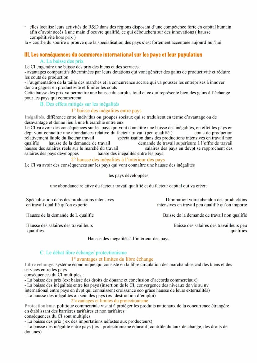 CHAPITRE 4. QUELS SONT LES FONDEMENTS DU COMMERCE
INTERNATIONAL ET DE L'INTERNATIONALISATION DE LA PRODUCTION?
1. Les fondements du commerce