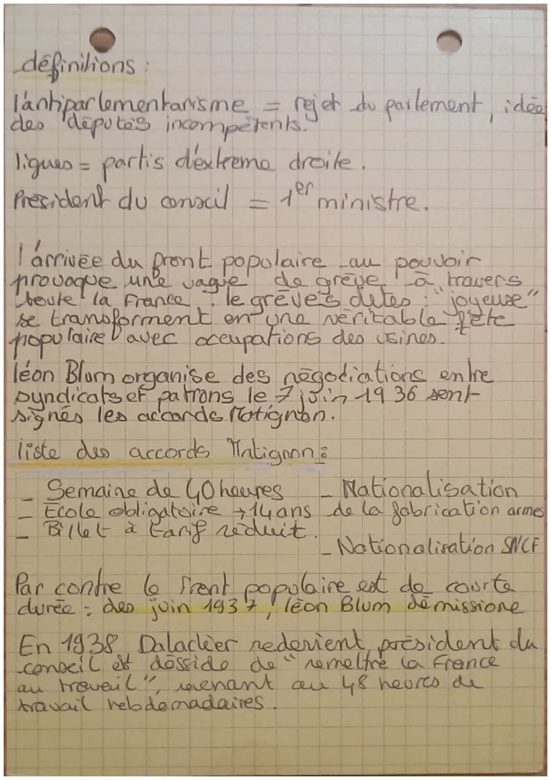 le front populaire
I/ les crises des années 30,
ifferents
à trouver des
la crise économique touche la france au débot
des années 1930, ello 