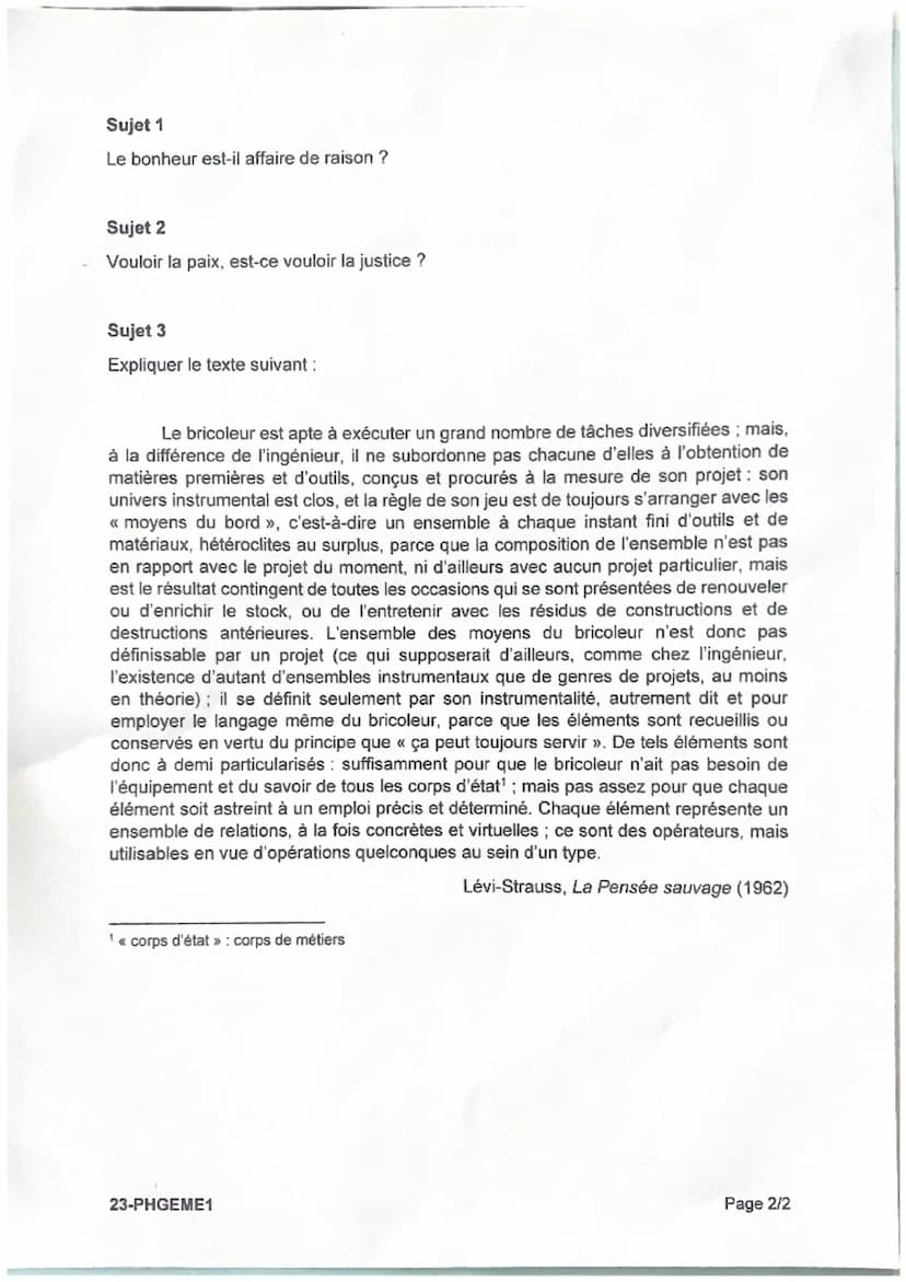 BAC BLANC DE PHILOSOPHIE
Séries GENERALES
Durée : 4 heures
Vous traiterez au choix l'un des trois sujets suivants :
1er sujet:
L'inconscient