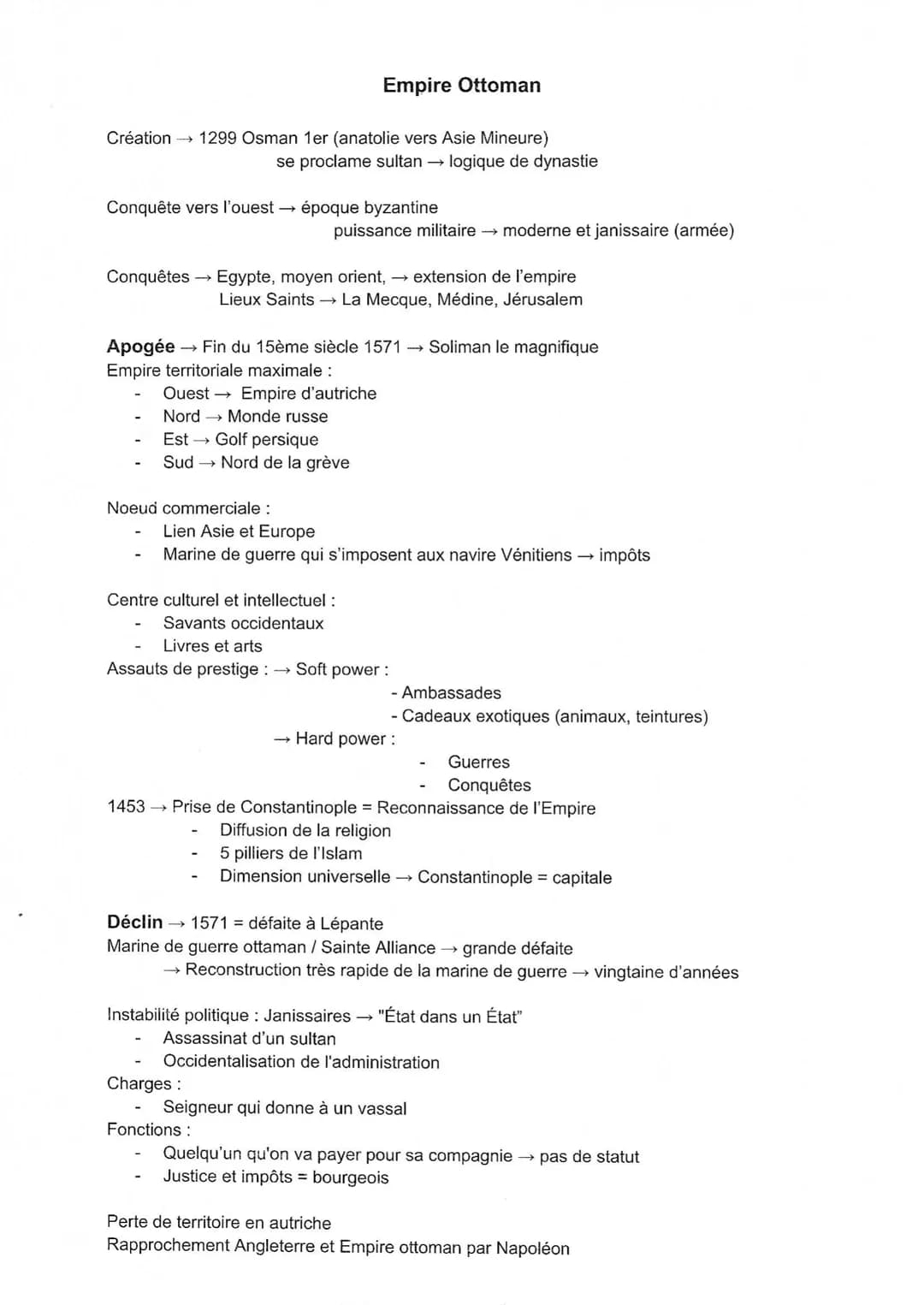 Création →→→ 1299 Osman 1er (anatolie vers Asie Mineure)
Conquête vers l'ouest → époque byzantine
-
Conquêtes →→ Egypte, moyen orient, → ext