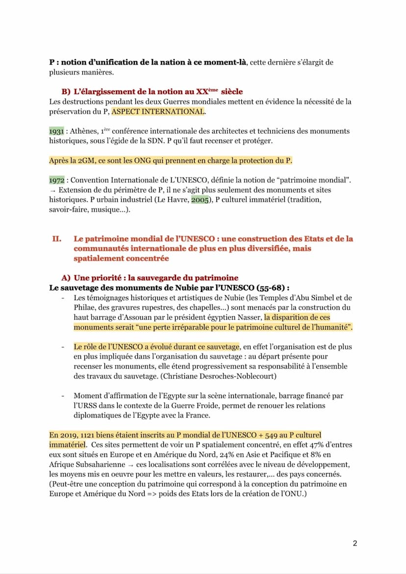 IDENTIFIER, PROTÉGER, VALORISER LE PATRIMOINE : ENJEUX
GÉOPOLITIQUES
AXE INTRODUCTIF : Qu'est-ce que le patrimoine ?
Patrimoine (P) : étymol