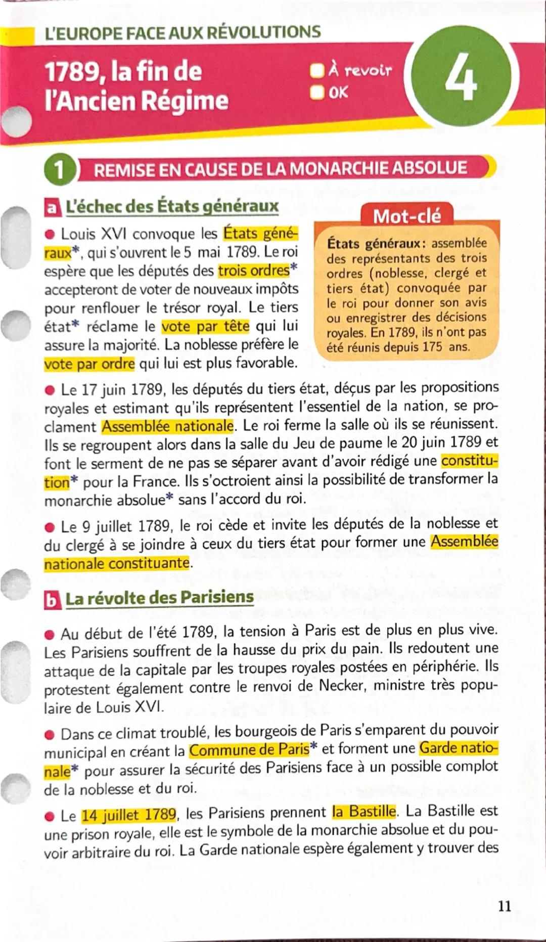 1789, la fin de L’ancien Régime 