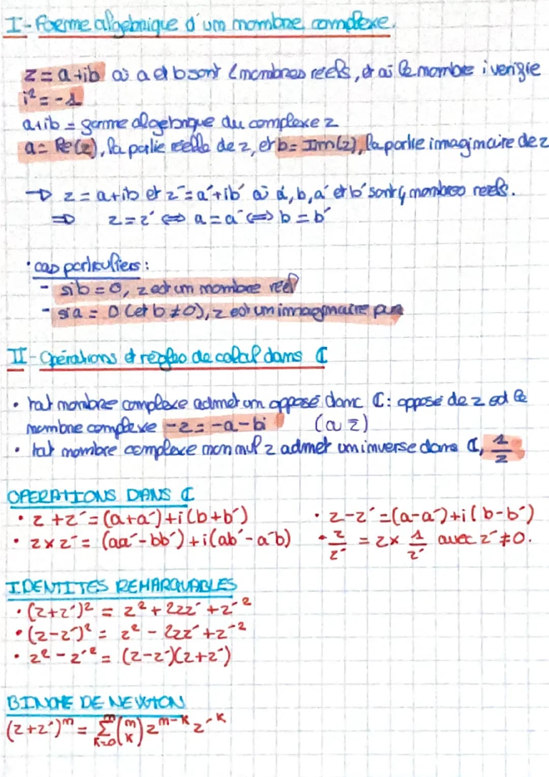 I-forme algebnique d'un mombre complexe.
z=atiba adbson't (mombres reefs, & as lemomble i vergie
1²2=-1
arib-game algebrique du complexe z
a