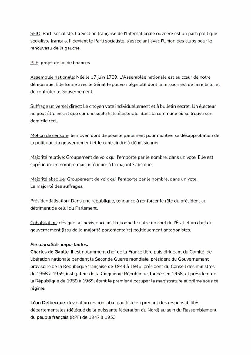 Chapitre EMC: Comprendre la démocratie : la Vème République
Définitions :
République parlementaire: régime politique fondé sur la collaborat