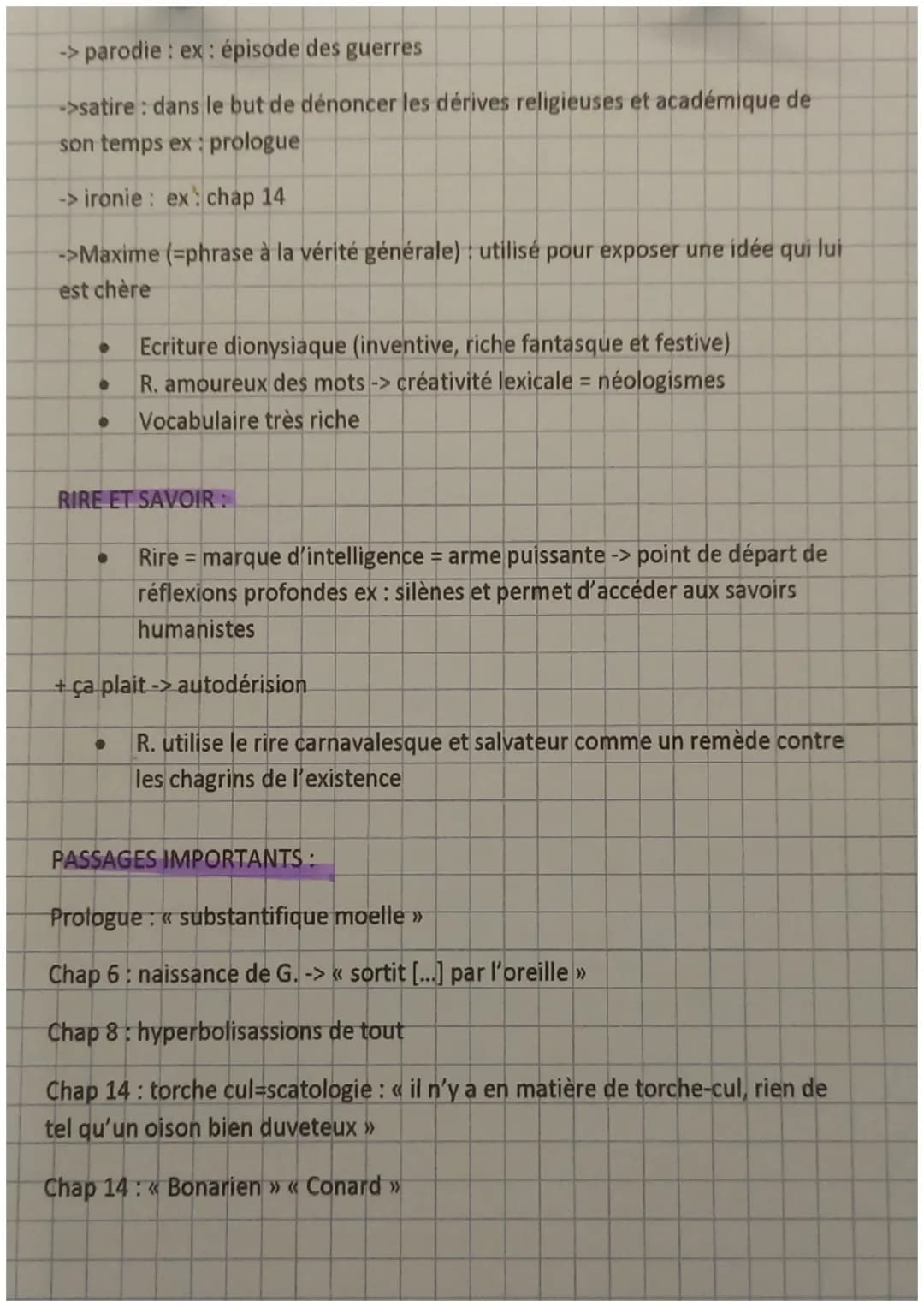 Fiche de Révision
GENERAL
●
●
●
●
n
CONTEXTE:
●
INTRO
●
●
Gargantua
1534 - dernière œuvre du Moyen-Age, première de la Renaissance-
XVIème s