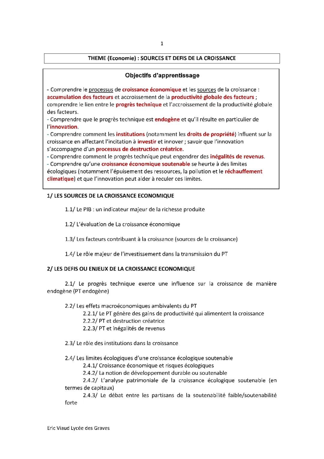 Croissance économique 