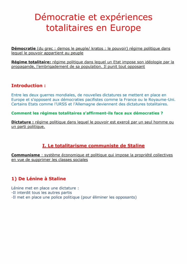 Know démocratie et expériences totalitaire en Europe  thumbnail