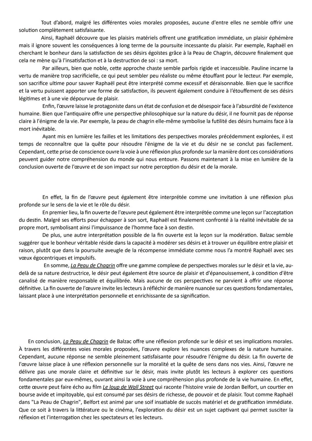 # La Peau de Chagrin- Dissertation

Le XIX ème siècle est le siècle du Réalisme. Les auteurs de ce mouvement tenteront de retranscrire la so