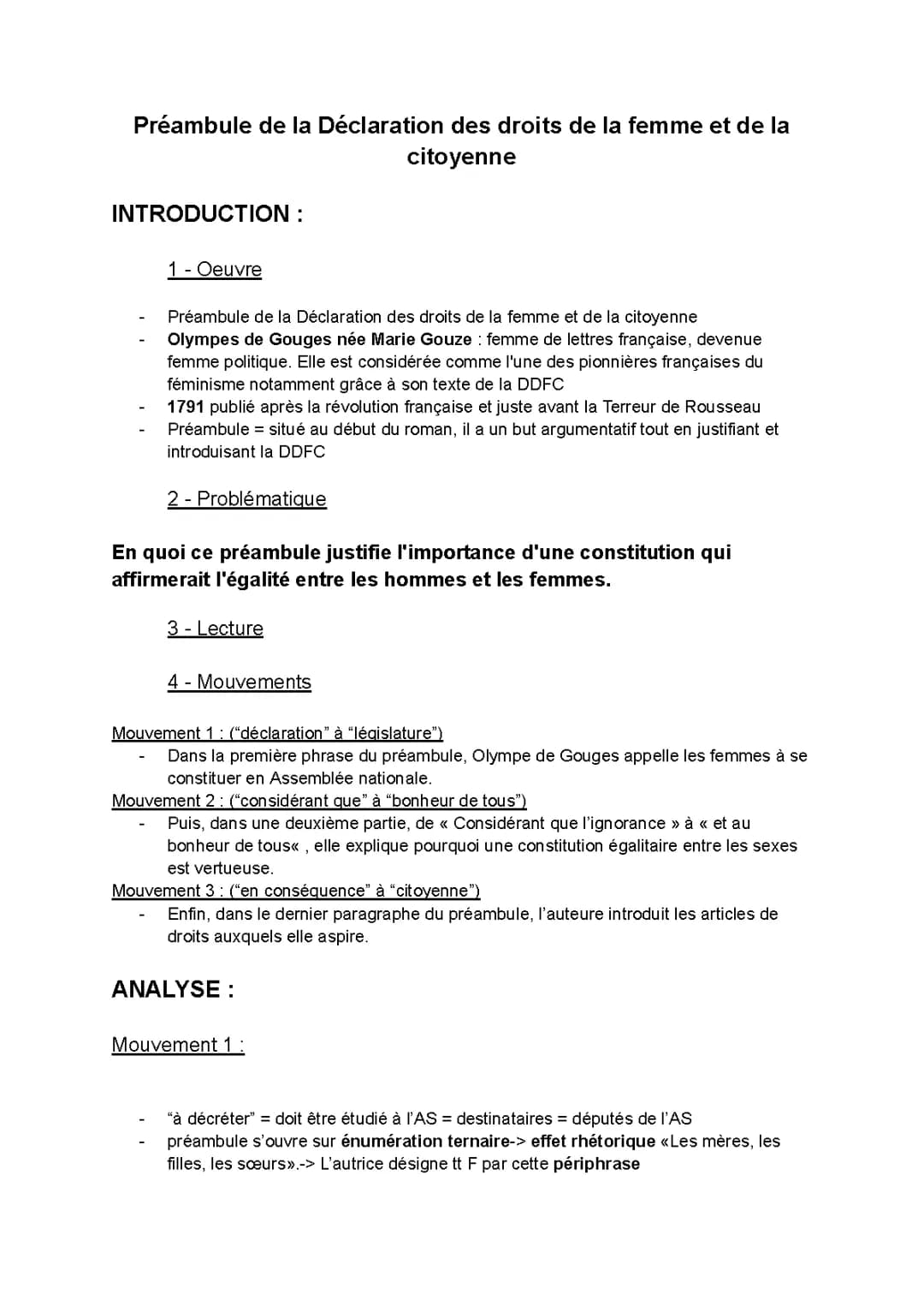 Lecture linéaire préambule 