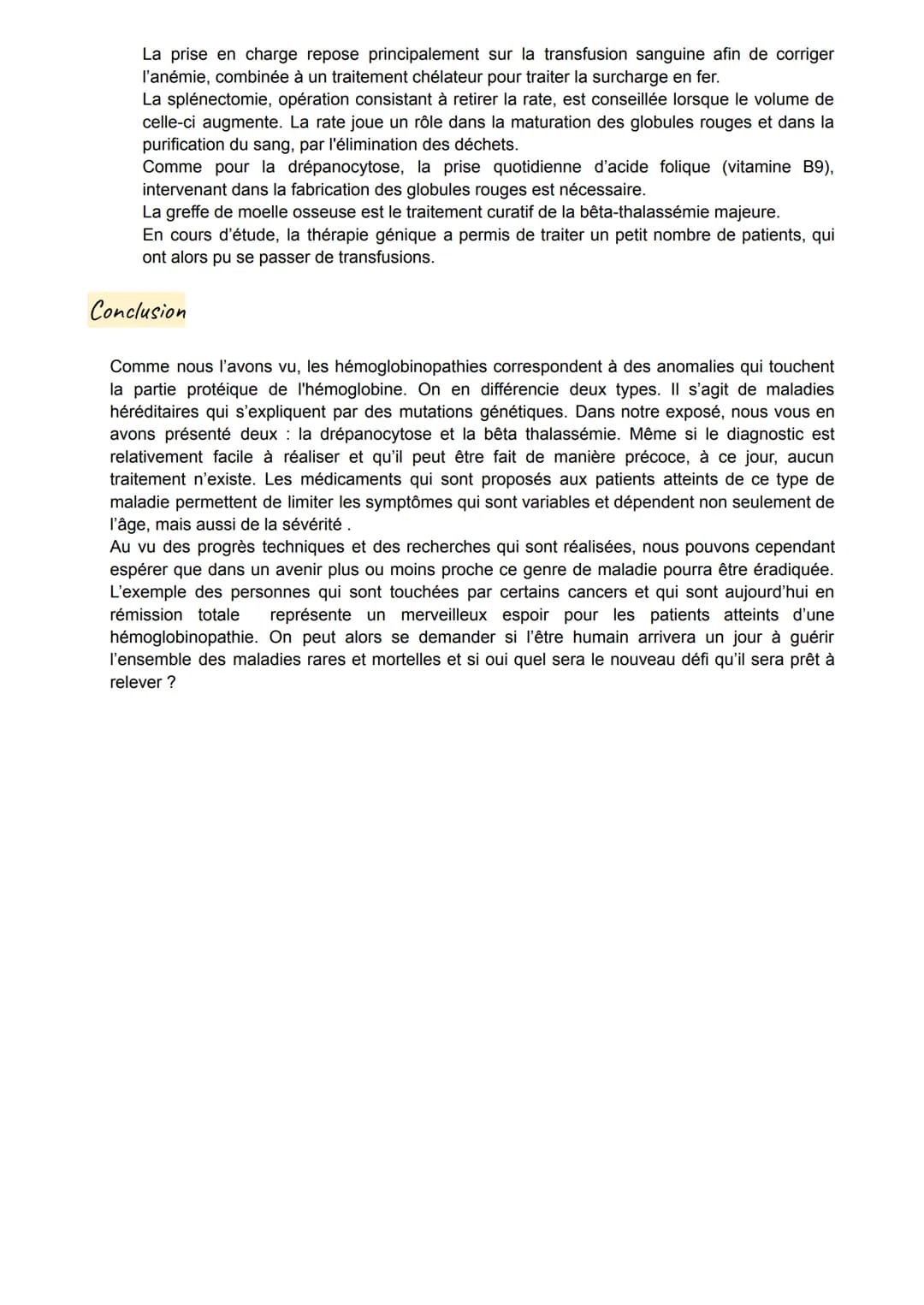 LES HÉMOGLOBINOPATHIES
Introduction
Bonjour, nous allons vous présenter notre exposé portant sur les maladies liées à l'hémoglobine,
appelée