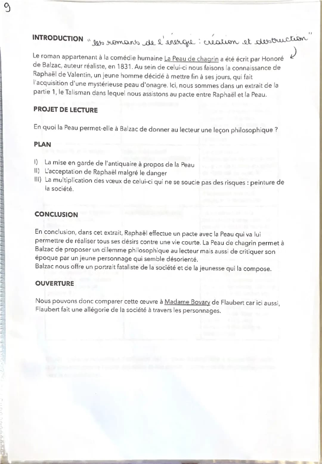 6
Séquence 3. La Peau de chagrin, Balzac, 1831.
Texte 9: Le pacte entre Raphael et la Peau.
Parcours << Romans de l'énergie: création et des