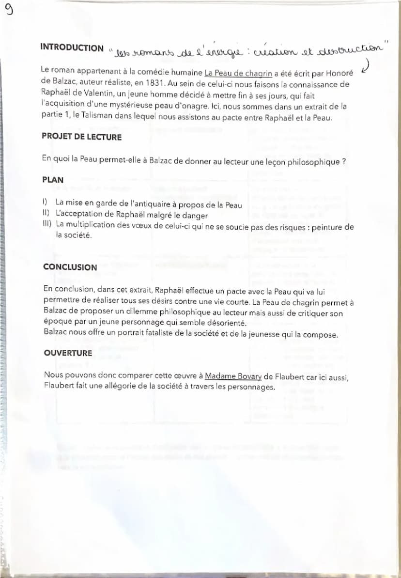 6
Séquence 3. La Peau de chagrin, Balzac, 1831.
Texte 9: Le pacte entre Raphael et la Peau.
Parcours << Romans de l'énergie: création et des