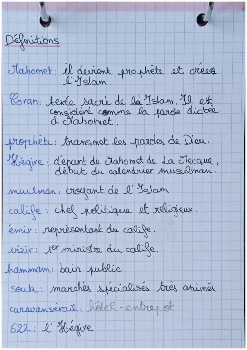 histoire-géo
-la cuilisation arabo-musulmane-
Mosquee
~> accueillir + de gens
cour: permet de se purifier à la fontaine
fontaine aux ablutio
