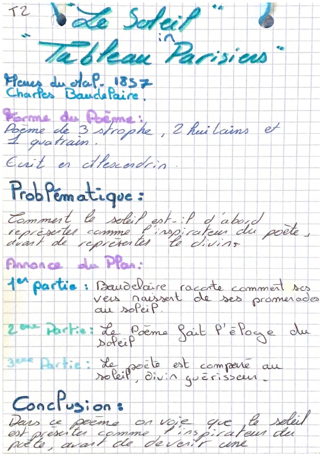 Techera
Revision
16 Textes T1² Elévation
Sleen et Idéal
& Pener du Map - 1857
dire
Poeme
S quatrain, d' Alexandrins
Poeme lyrique
ème
vers
с