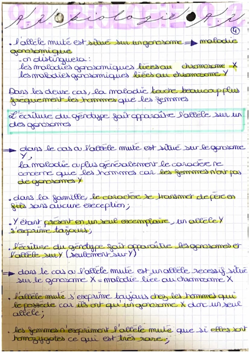 & spiologies.
heredite:
: transmission des caractères d'une
generation à l'autre.
پورے
promosomes: les humains en possedent 46 (nucleo.
fila