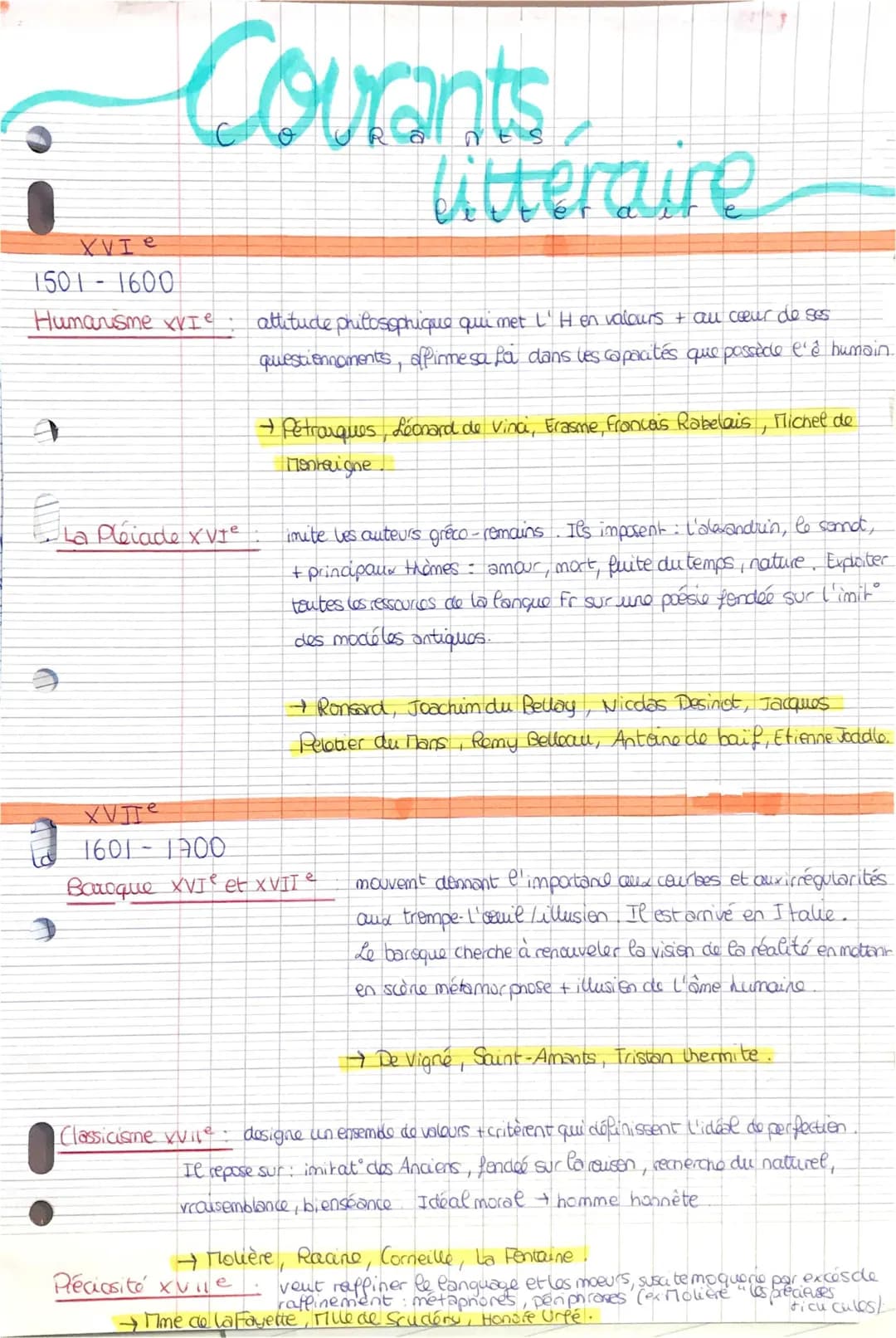 COURANTS LITTÉRAIRES 