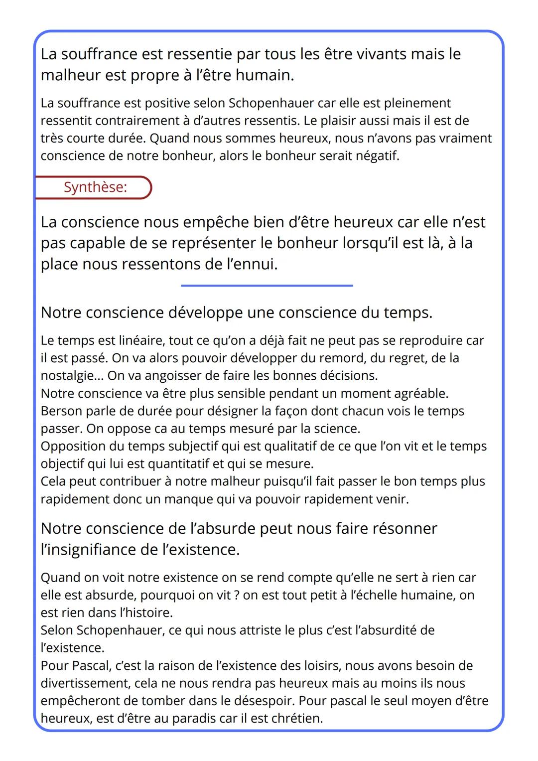 Philosophie
Chapitre 1: Le bonheur (la conscience, le temps)
Calliclès:
La stratégie la plus simple est d'assouvir tous ses désirs et
d'ench