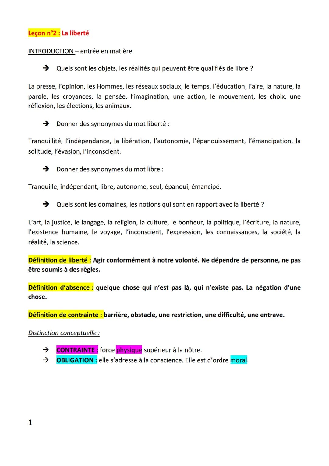Leçon n°2 : La liberté
INTRODUCTION - entrée en matière
➜ Quels sont les objets, les réalités qui peuvent être qualifiés de libre ?
La press