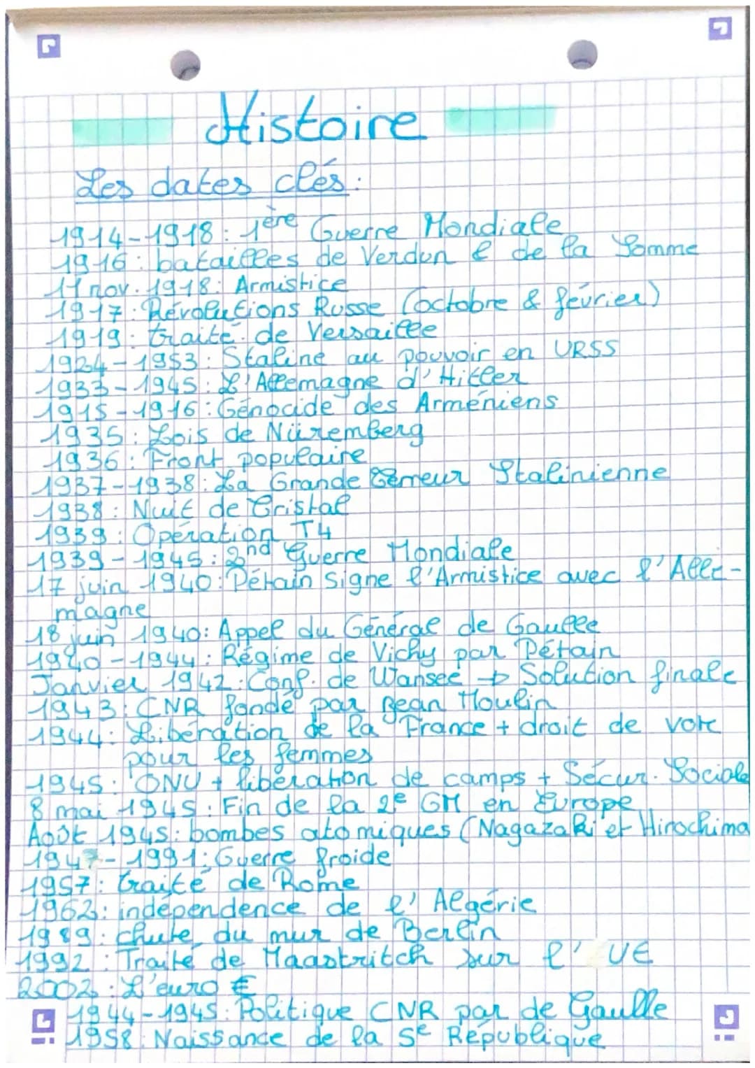 ם
Histoire
Les dates cles.
1914-1918: Tere Guerre Mondiale
1916: batailles de Verdon & de la Somme
11 nov. 1918: Armistice
1917: Révolutions