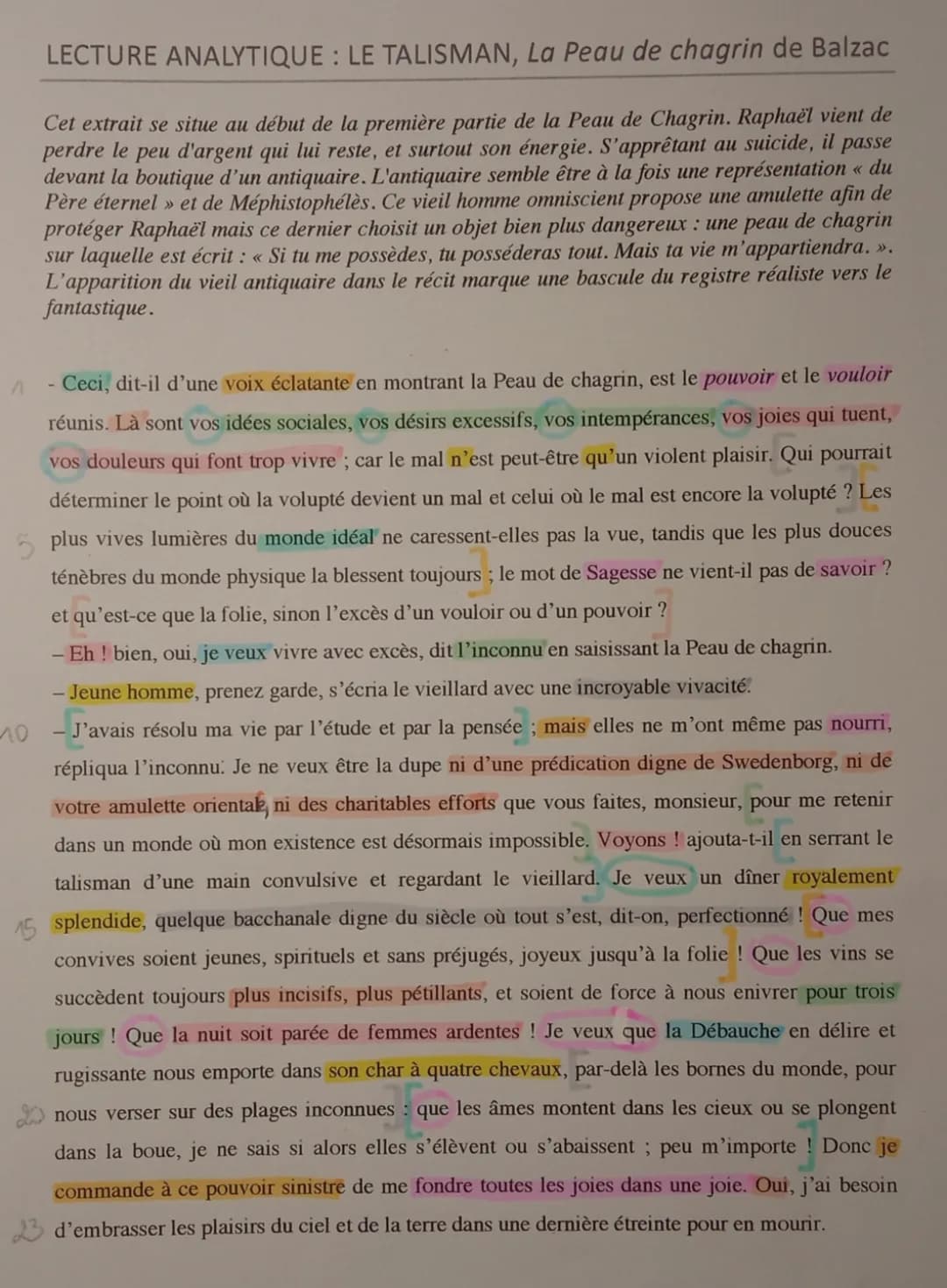 Analyse linéaire La Peau de chagrin partie 2 et résumé court