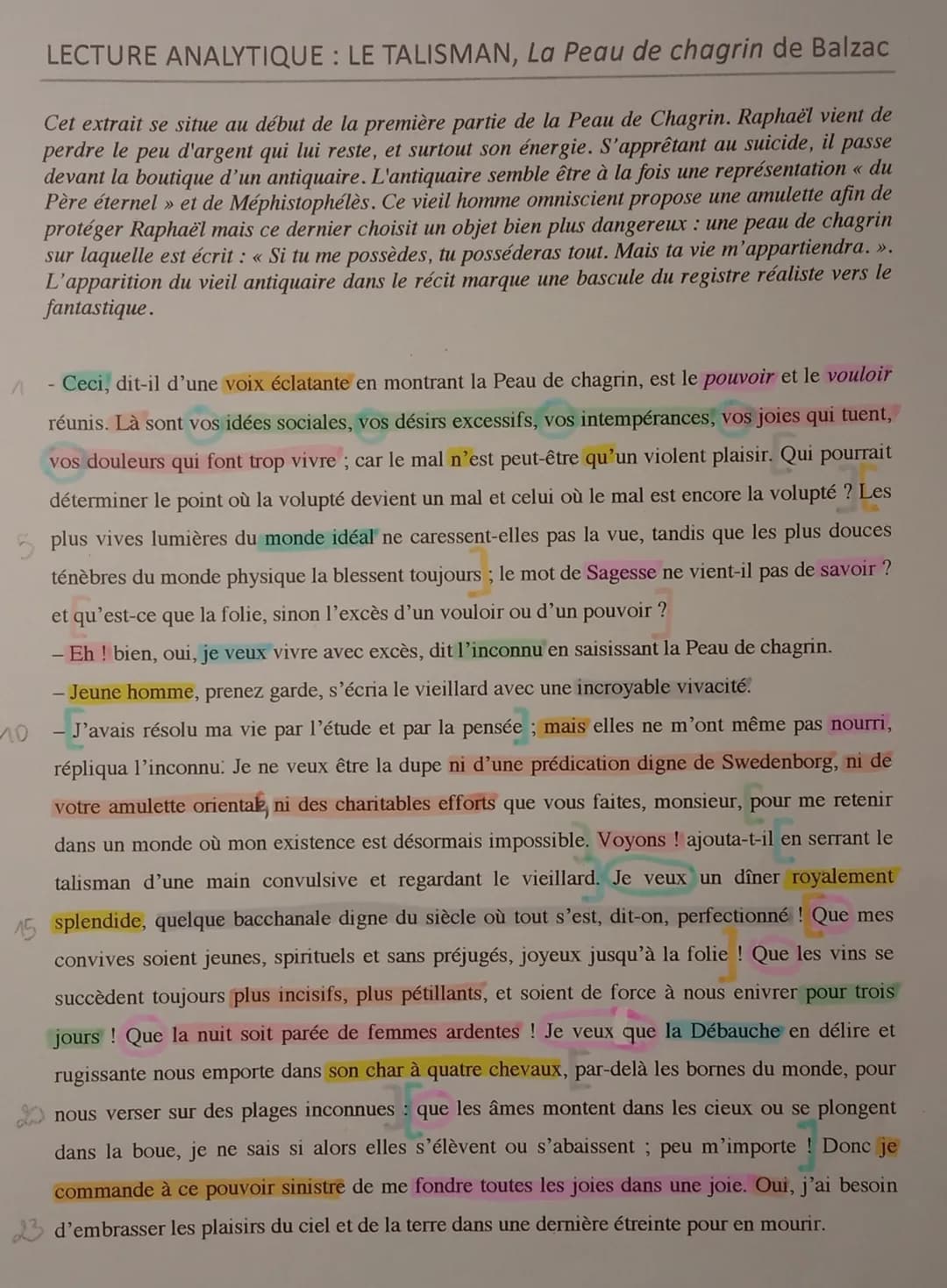 LECTURE ANALYTIQUE : LE TALISMAN, La Peau de chagrin de Balzac
passe
Cet extrait se situe au début de la première partie de la Peau de Chagr