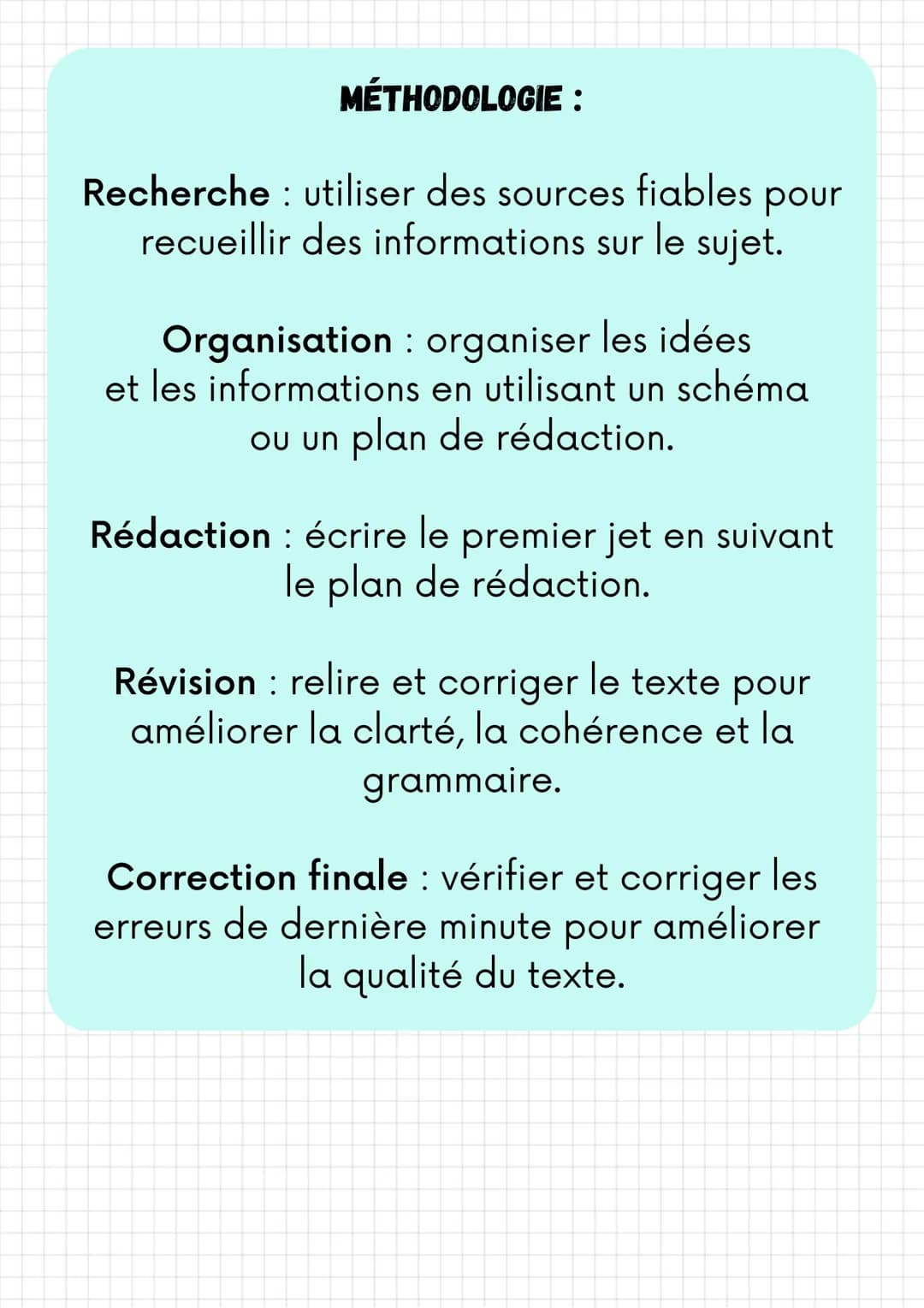 La Rédaction
PLAN DE RÉDACTION :
Introduction : définir le sujet et l'objectif de
la rédaction
Contexte : fournir des informations
supplémen