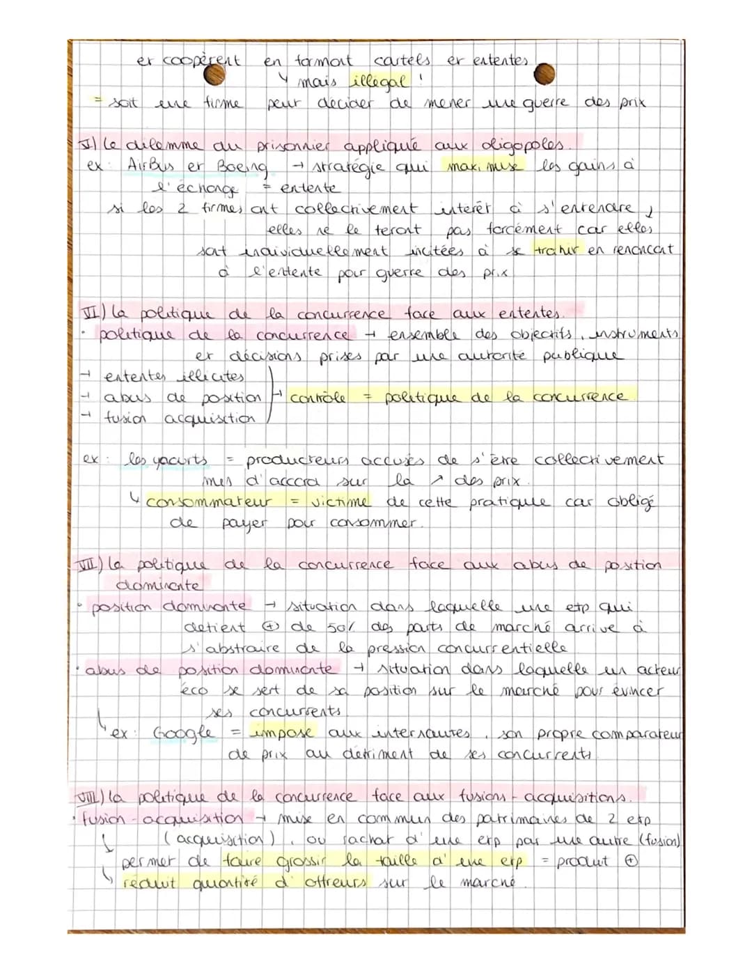 Marches imparfaitem
concurrentiels
+En CPP
I) les principales sources du pouvoir de marché
Rappels des 5 concutions de la CPP → homogénéité
